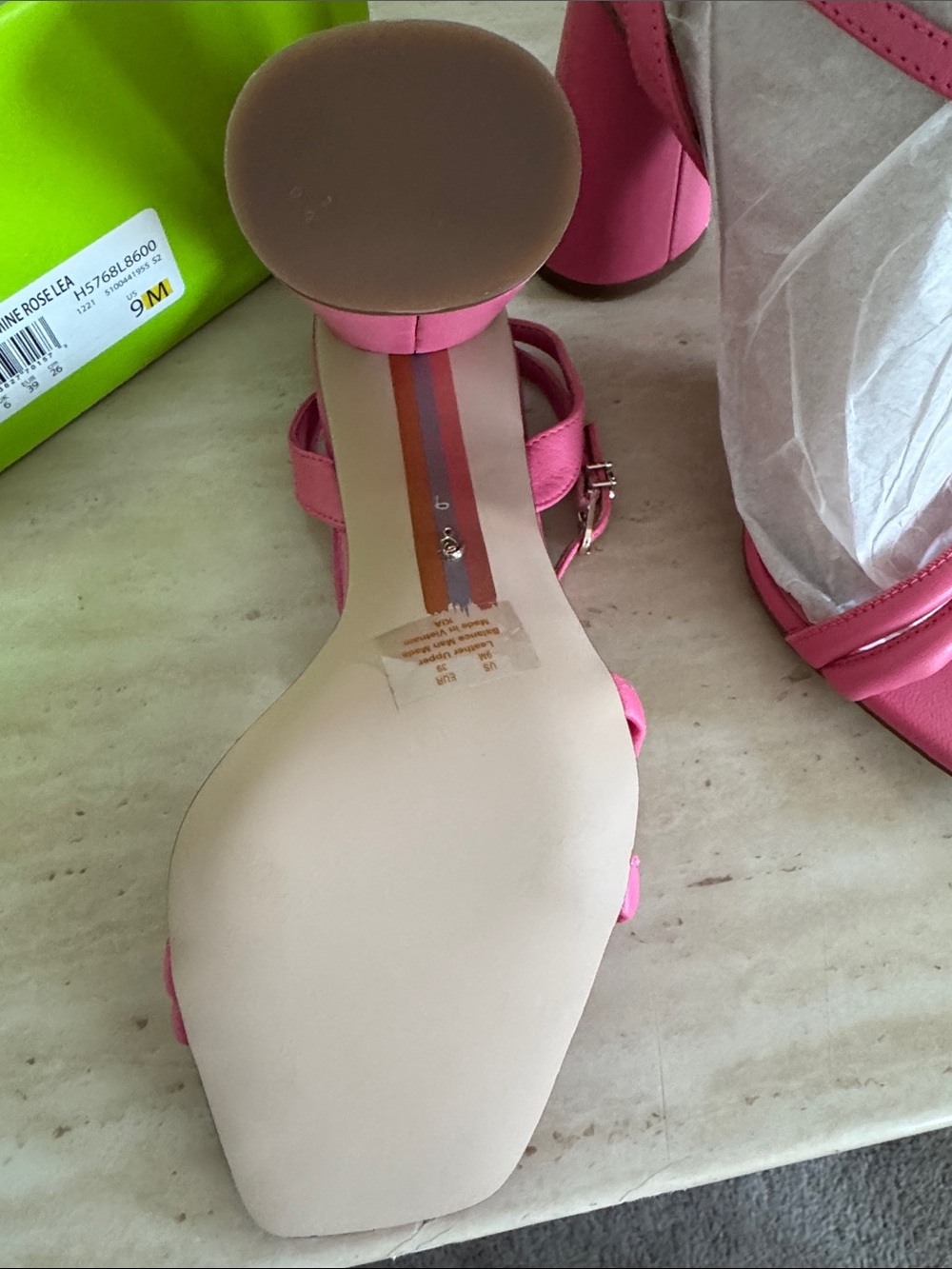 Sam Edelman Hot Pink Strappy Square-Toe Sandals - Picture 4 of 5